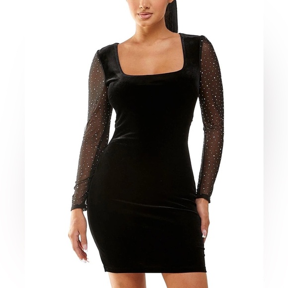 🆕 City Triangle Velvet Embellished Sheath Dress SZ XL - Picture 1 of 6